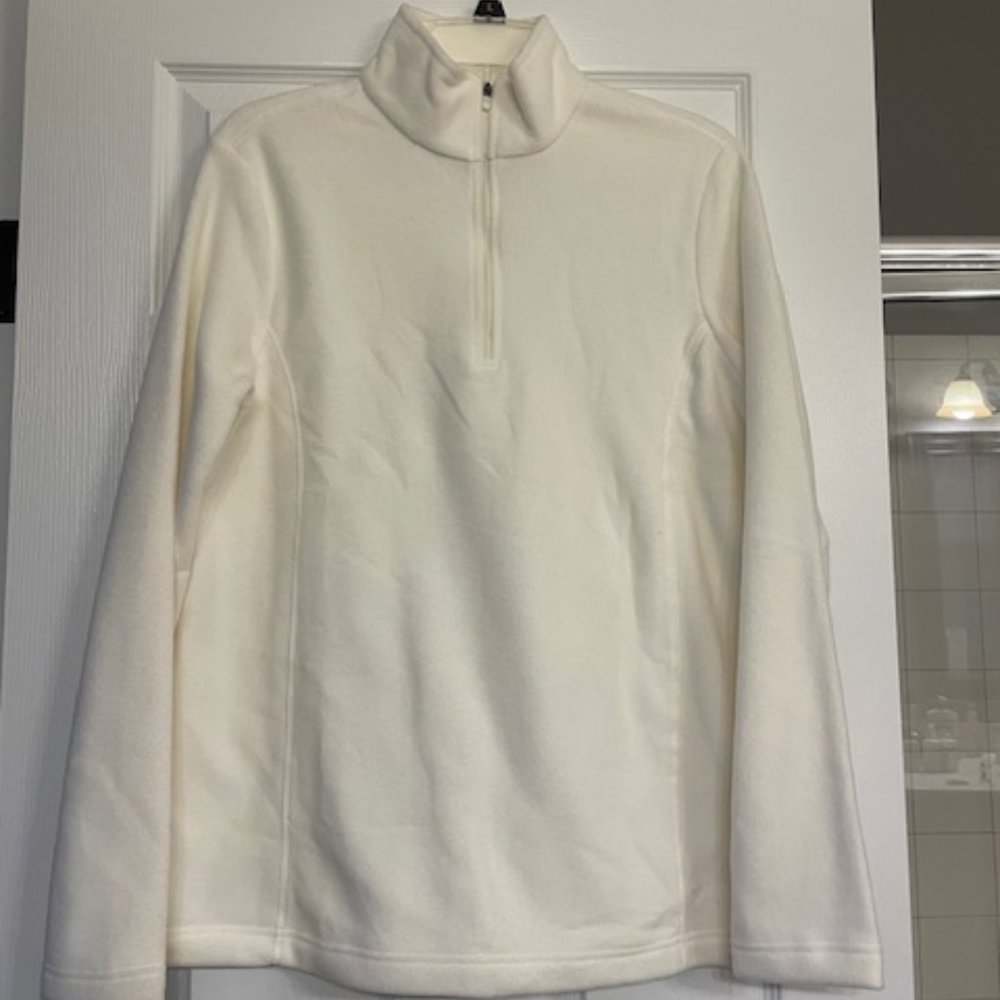 Lands' End Cream 1/4 zip fleece
